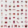 Set Transfronterizo de 50 Piezas de Pegatinas Estéticas de Graffiti de Cuadros Rojos, Pegatinas Decorativas Impermeables para Botellas de Agua y Computadoras, Calcomanías Estilo Ins