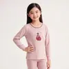 Ropa térmica de otoño para niñas, ropa interior de algodón puro para niñas pequeñas, capa base de invierno, top de cuello redondo para niñas pequeñas, pijamas para niños