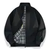 Chaqueta de Cremallera Retro con Cuello Alto de Marca de Tendencia de Alta Calidad Transfronteriza para Hombre, Chaqueta Casual Holgada