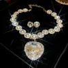 Brincos Pingente Gota d'Água com Strass Estilo Coreano, Corrente para Clavícula da Moda Versátil, Conjunto de Joias de Luxo Leve de Alta Qualidade