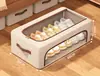 Caja de Zapatos de Algodón y Lino Transparente - Organizador de Almacenamiento Debajo de la Cama con Diseño a Prueba de Polvo