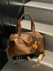 Bolsa de Viaje Corta Distancia de Cuero Suave Retro Gran Capacidad Tacto de Alta Gama Bolso de Hombro para Mujer Lujo Ligero Equipaje de Mano para Viaje de Negocios