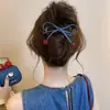 Grampo de cabelo com laço floral para mulheres, grampo de cabelo torcido elegante e sofisticado, acessório de cabelo para penteados presos, piranha