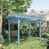 Pérgola de Madera Antióxido para Patio con Enrejado para Uvas Gazebo Exterior Madera Maciza Planta Trepadora Pabellón Exterior Jardín de Villa Toldo Jardín