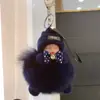 Lindo Colgante Llavero Bola de Pelo de Zorro, Encanto Creativo Personalizado de Peluche de Muñeca Durmiente de Gama Alta para Bolso, Pequeño Regalo