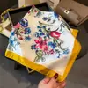 Nueva Versión de Bufanda Cuadrada Pequeña de Seda para Planta y Flor de 70 cm Bufanda Bufanda con Estampado Protección para el Cuello Bufanda Profesional Bufanda