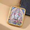 Guanyin de Mil Mãos Pintada à Mão Pintada a Ouro Raposa de Nove Caudas Raposa Fada Thangka Caixa Gawu de Aço Titânio Tang Taoísta de Nove Caudas Elefante Divino Verde