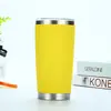 Taza de Coche Europea y Americana de 20 oz Acero Inoxidable 304 Taza Aislada de Doble Capa Spray de Vacío Plástico Montada en Coche Hielo Taza Americana para Refrescos