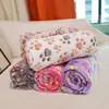 Manta para Pet Pegadas Veludo Coral Tapete para Pet Colcha de Dormir para Gato e Cachorro Venda por Atacado Manta Universal Venda por Atacado para Todas as Estações
