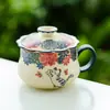 Taza de Té de Cerámica Blanca Roca Mineral de Fábrica Mariposa Amor Flor Gato Lindo Taza de Té Café Taza Taza con Tapa Taza de Café