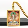 Collar Tanka de Cinabrio Dorado de Xizang Zodiaco Zaki Carnero Zorro Hada Colgante Tanka Wuye Colgante