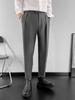 Pantalones de traje con velcro para hombre, estilo occidental, ajustados, combinables, tipo harén, holgados, estilo coreano, ajustados y casuales.