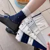 Calcetines Sin Costuras Ultradelgados Youjiaxiu Primavera y Verano para Mujer, Estilo Fresco con Lunares y Estampados Florales, Calcetines de Media Pantorrilla con Borde de Encaje, Calcetines Anchos