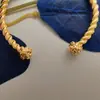 Pulseira Aberta em Ouro 14K com Design de Nó Ajustável, Textura Trançada, Estilo Europeu e Americano, Joias Transfronteiriças Amazon