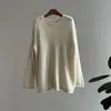 Suéter de Punto para Mujer Beishan Paulownia Estilo Perezoso Borde Enrollado Cuello Redondo Otoño Holgado Suave Pegajoso Hombro Caído Manga Larga P2672
