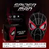 (Estritamente Selecionado) Capacete do Homem-Aranha Transfronteiriço com Olhos Elétricos, Máscara Articulada com Luz Piscante, Capacete Brinquedo para Cosplay de Halloween