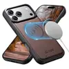 Suteni es Adecuado para Funda de Teléfono Móvil Iphone18Promax, Funda de Cuero de Manzana con Patrón de Lichi, Carga Inalámbrica Magsafe