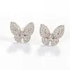 Pendientes de Mariposa Exquisitos Totalmente Incrustados Estilo Europeo y Americano Transfronterizos, Proveedor de Joyería Versátil Clásica de Lujo Ligero, Joyería de Comercio Exterior para Mujeres