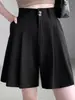 Shorts de traje de gasa de seda helada para mujer, estilo fino de verano, nueva colección 2026, talla grande, cintura elástica, tiro alto, pierna ancha