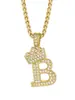 Amazon Transfronterizo Nuevo Collar con Colgante de 26 Letras Estilo Hip-Hop Moda Personalidad Cadena para Clavícula de Hombre Accesorio para Fiesta