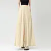 Pantalones Falda de Verano Finos de Cintura Alta Fluidos para Personas Altas Largos Talla Grande Adelgazantes de Pierna Ancha