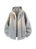 Moletom cardigã com capuz de peso pesado para homens, primavera e outono, modelagem solta, marca da moda, cor sólida, jaqueta com zíper, jaqueta casual de alta rua americana