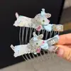 Lujoso y súper brillante lindo pasador para el pelo de perro de cristal con pedrería completa, dulce pasador de conejo de dibujos animados, pinza de pico de pato exquisita y versátil para mujer