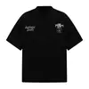 Camiseta Corta de Marca Nacional de Moda Estilo Retro Americano Bordado de Letras con Perlas para Hombre, Verano Diseño Holgado Top para Pareja