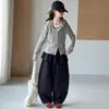 Conjunto de Dos Piezas con Sudadera con Capucha Rayada Linda de Otoño para Niños Mayores, Conjunto de Moda para Primavera y Otoño para Niñas, Conjunto de Moda Infantil Estilo Universitario