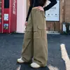 Calças para Meninas Estilo Outono 2026 Novo Estilo Calças Cargo de Corte Relaxado para Meninas Calças de Pernas Largas Infantis Calças Cargo para Crianças de Meia-Idade e Mais Velhas