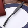 Juego de cubiertos de acero inoxidable color titanio Kaya cuchillo para bistec tenedor cuchara cuchara de té juego de cubiertos de 4 piezas con letras