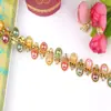 Venta al por mayor del fabricante Cadena de Encaje Dorada y Plateada, Accesorios para Ropa, Joyería Fina Étnica, Cadena con Forma de Gota Dorada Incrustada con Pedrería