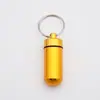 Llavero de Aleación de Aluminio para Botella de Medicina Exterior Botella Colgante Mini Impermeable Frasco Pequeño para Medicina Botella de Cartucho Sellado Frasco