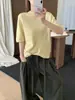 26 Tricô de Cashmere Suave Estilo Coreano para Outono Inicial, Gola Alta Meia, Manga Curta, Modelo Solto 60609