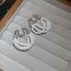 Pendientes de Borla con Hebilla de Herradura de Perlas Multicapa de Circonita Francesa Lujo Accesible Pendientes Exquisitos de Gama Alta Pendientes de Moda Versátiles
