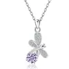 Collar Cruzado Europeo y Americano de Plata de Ley S925 con Doce Piedras de Nacimiento, Versátil Colgante de Libélula para Mujer, Cadena de Clavícula con Colgante de Mariposa de Amazon