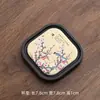 Porta-copo de Baquelite Absorvente de Água Estilo Chinês, Tapete Cerâmico Isolante de Calor, Porta-copo Quadrado Criativo com Pintura a Tinta para Conjunto de Chá Kung Fu com Caixa de Armazenamento