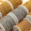 Cadena de Perla Cuadrada de Acero Inoxidable Transfronteriza 1.5-5mm Chapada en Oro de 18K Accesorios Semi-Terminados para DIY Collares Pulseras Venta al por Mayor