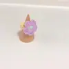 Anillo de Flor Tejido de Lana Hecho a Mano Transfronterizo de Amazon Anillo Lindo Corazón de Chica de Primavera Accesorios Versátiles de Color Contrastante