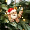 Nuevo Colgante Plano de Acrílico con Letra de Jengibre de Santa Claus Adornos para Árbol de Navidad Adornos Festivos