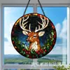 Pingente de Vidro de Rena de Natal Transfronteiriço Janela de Vitral Pintada Decoração de Jardim de Fadas Presente Pegador de Sol