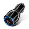 Carregador de carro popular PD + QC3.0 carregador de carro de porta dupla carga rápida para celular carga rápida 24v flash charge USB um para dois carregador de carro