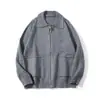 Brushka Simple Estilo Hong Kong Literario Retro Prendas de Punto Cárdigan con Solapa Otoño e Invierno Prendas de Punto Chaqueta para Hombre y Mujer 1004