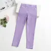 Pantalones de Lápiz para Niñas Primavera y Verano Delgados Color Caramelo Ropa Exterior Infantil Leggings Niños Grandes Ajustados Leggings Negros