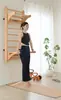 Prateleira de Parede com Costelas de Madeira Rack Multifuncional para Casa Barra Fixa Barra Dupla Treinamento Indoor Rack de Reabilitação Treinamento de Alongamento