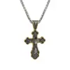 Joyería transfronteriza europea y americana al por mayor acero inoxidable hip hop colgante de cruz collar de acero de titanio retro moderno accesorios para hombres y mujeres