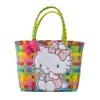 Bolso de Mano Cesta de Regalo Dopamina Colorida Bolso Tejido de Plástico Cesta de Verduras Bolso de Playa Costero Bolso de Mujer para Viajar