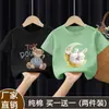 Estilo Caliente de Verano Manga Corta Niñas Camiseta de Manga Corta 100% Algodón Verano 2025 Nuevo Estilo Tops y Camisetas para Niñas
