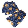 Pijama de Verano para Niños Algodón Seda Traje Ropa de Casa para Niñas Delgada Bebé Niños Manga Larga Algodón Seda Traje Aire Acondicionado