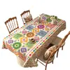 Toalha de mesa estilo étnico, impermeável, à prova de óleo, lavável, resistente ao calor, luxo leve, toque de alta qualidade, toalha de mesa retangular boêmia